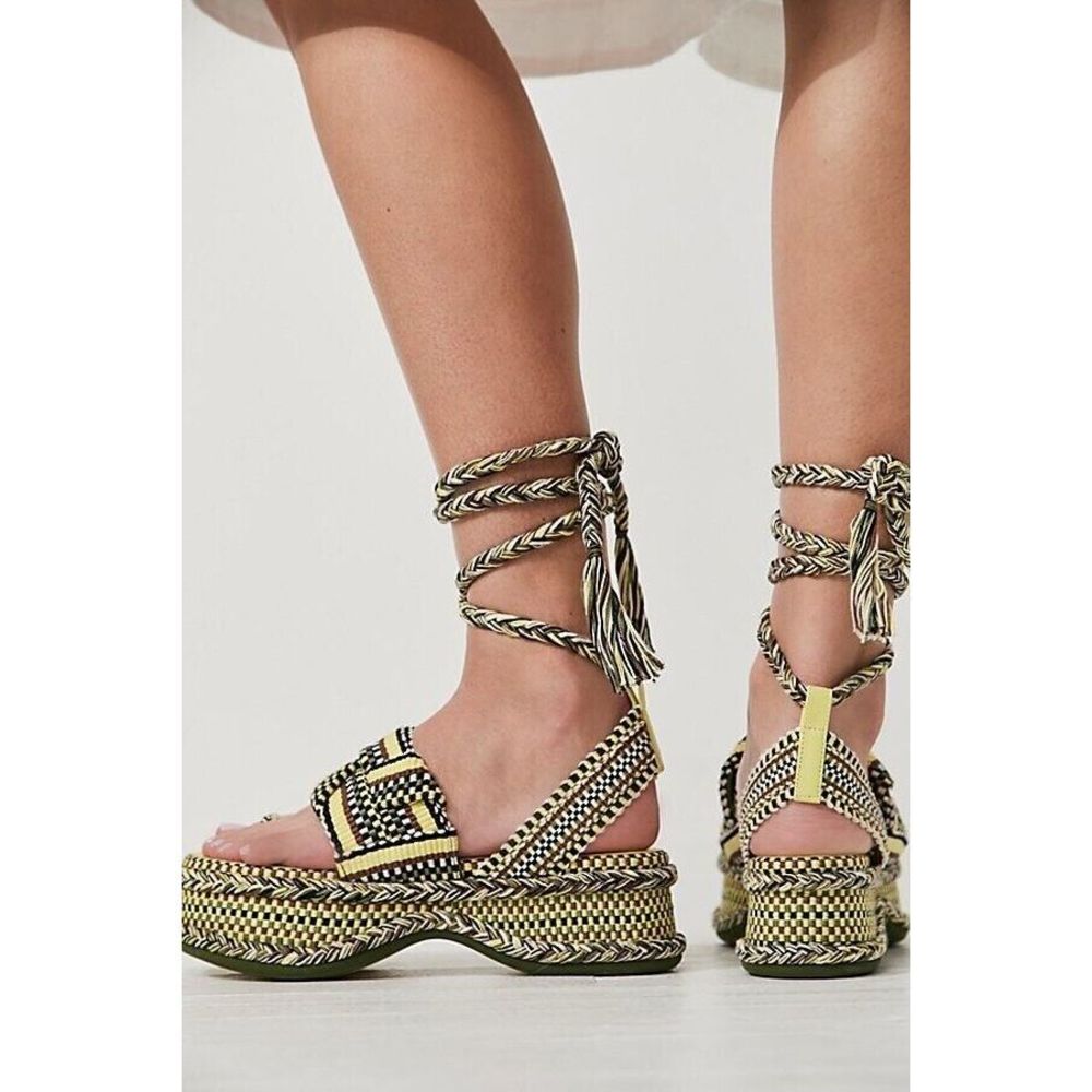 New Free People Amambaih Gabriela Wrap Sandals Multicolor Size EU37